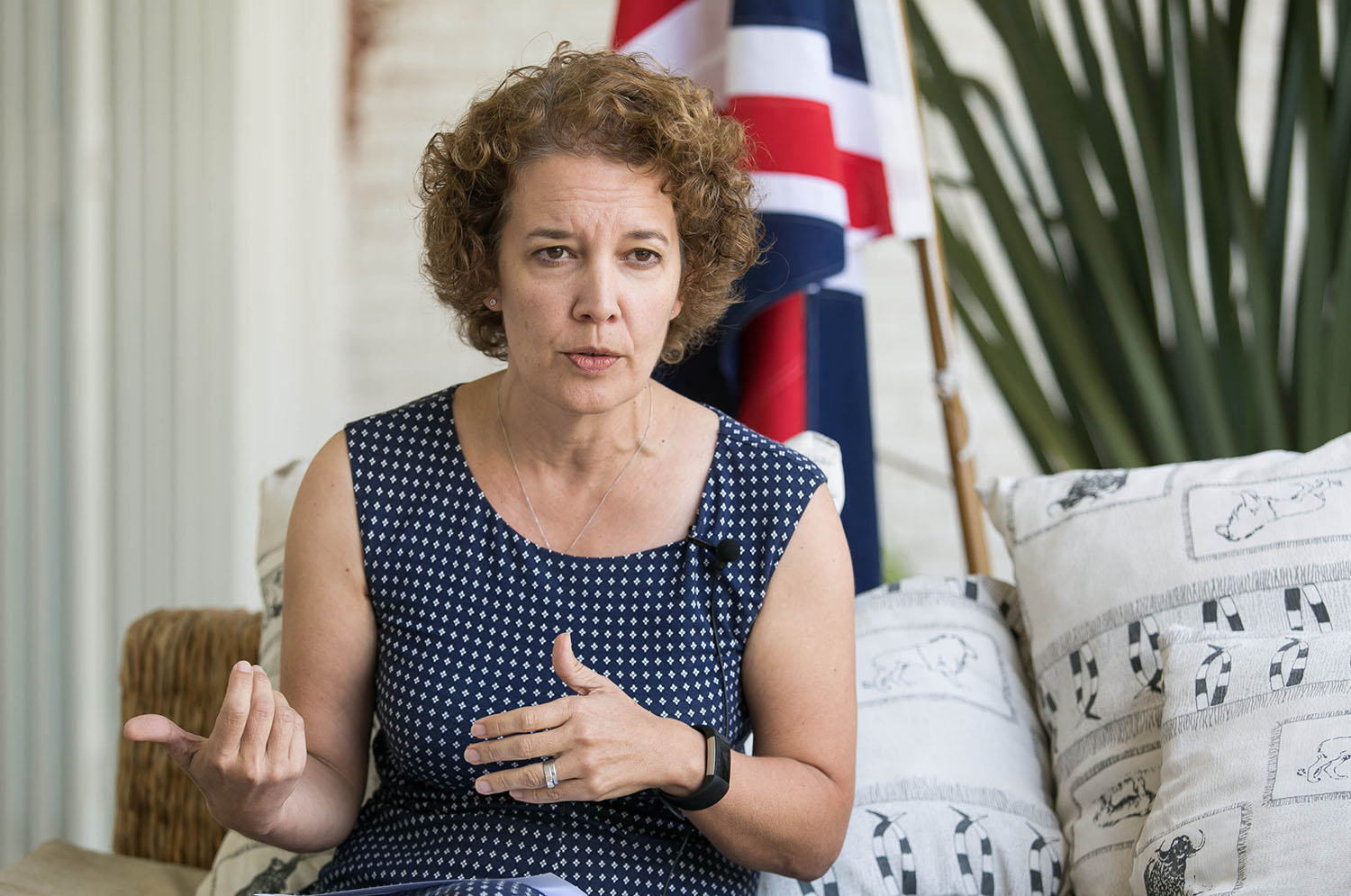 British High Commissioner to Rwanda, Jo Lomas, addresses the media in Kigali yesterday. Nadege Imbabazi.