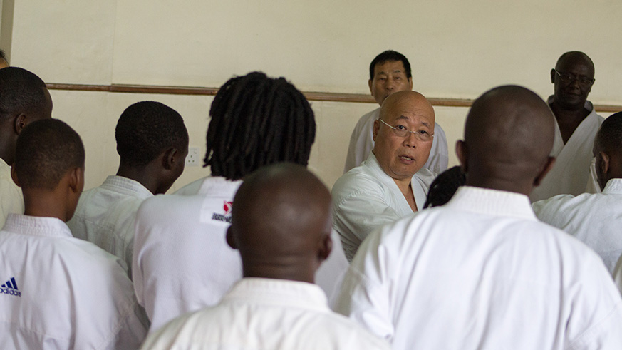 In 2015, Japanese master Toshihiro Mori (centre) and three other senior instructors held a three day training seminar in Kigali. File.