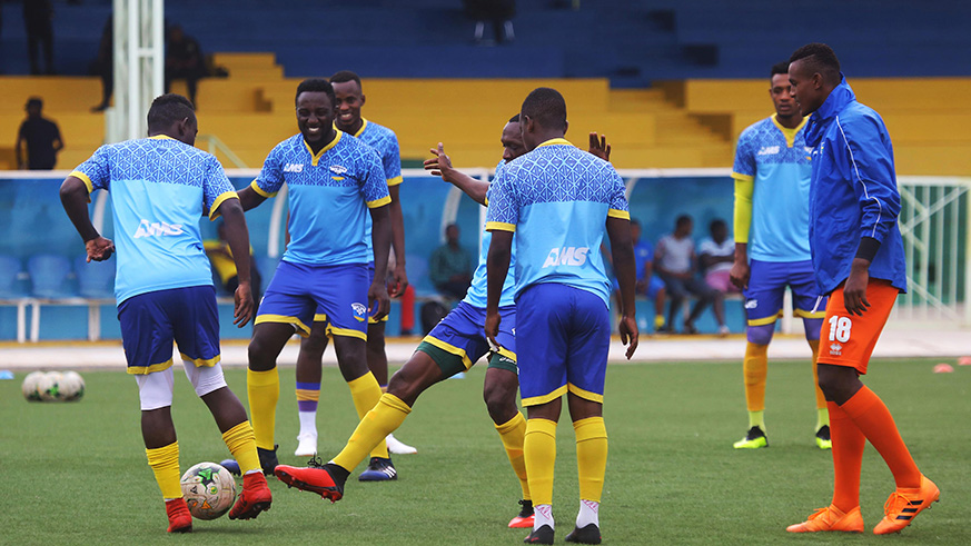 The national football team players train on Friday at Kigali stadium as they bid to upset Les Elephants of Ivory Coast in a Group H clash of the 2019 Africa Cup of Nations (AFCON) qualifiers today. Sam Ngendahimana.