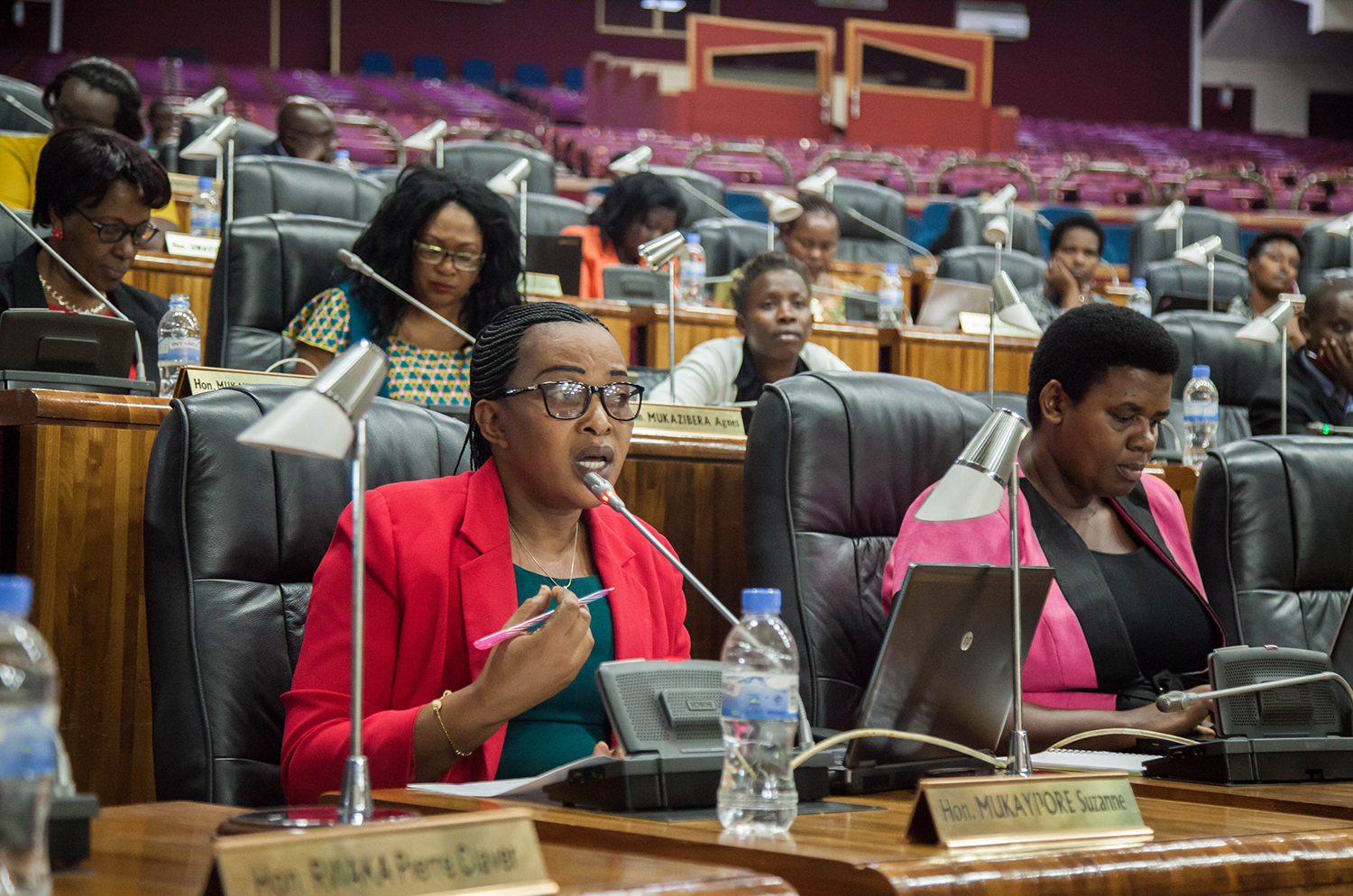 Female members of parliament during the past mandate. Women will take 61 per cent of seats in the next Lower House. Nadu00e8ge Imbabazi.