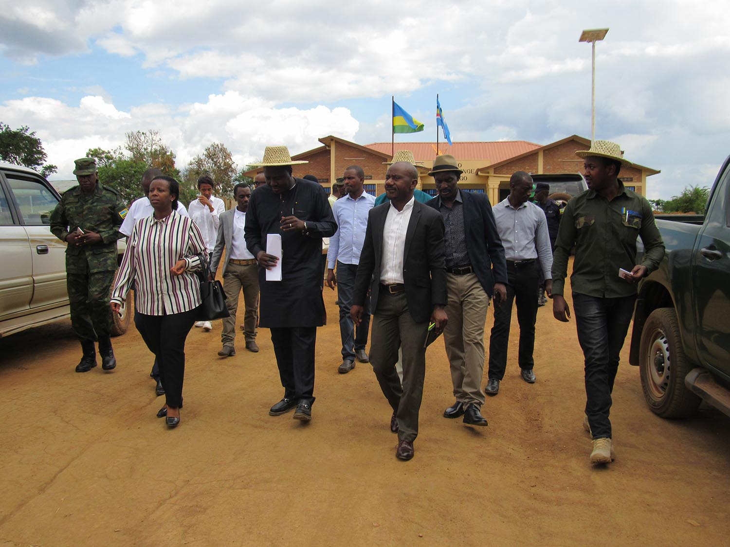 Officials walking to Ndego ground on Saturday