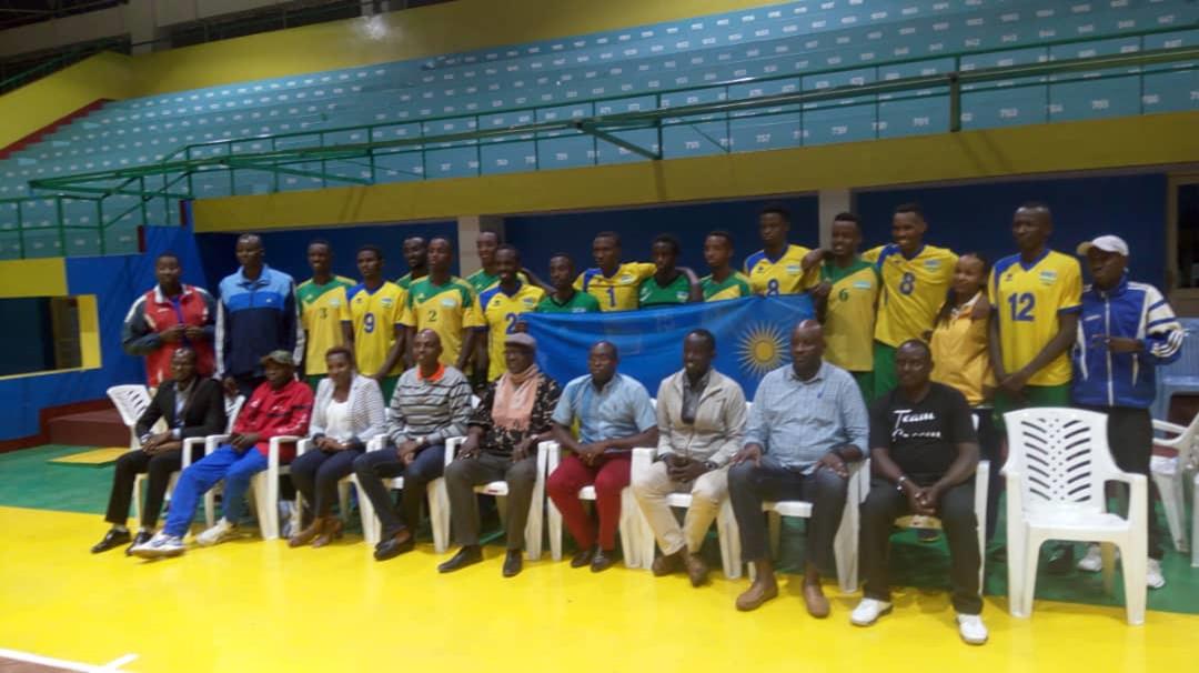 U21 Rwanda Volleyball team take a group photo after a past training session. Courtesy.