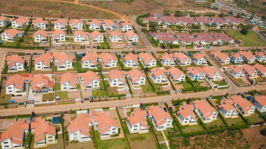 An aerial view of a housing estate in Kibagabaga, Gasabo District. (File)