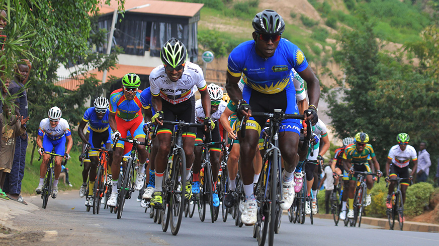 Tour du Rwanda 2017 winner Joseph Areruya during African Road Race Championships in Kigali in February, 2018. He will lead Team Rwanda at the forthcoming 2018 UCI Road World Championships in Austria. Sam Ngendahimana.