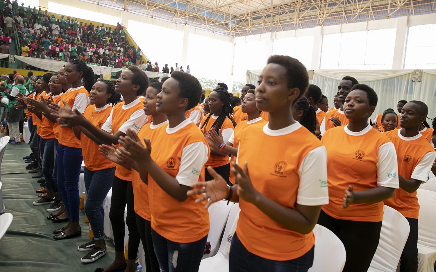 A cross-section of participants during the launch of the Free to Shine â€˜Umwana Wanjye, Ishema Ryanjyeâ€™ campaign at Amahoro Indoor Stadium in Remera, Kigali yesterday. Courtesy.