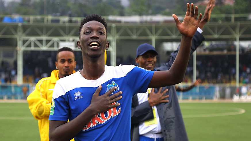 Bimenyimana sings his teamu2019s praises after beating Yanga 1-0 at Kigali Stadium in August. Sam Ngendahimana.