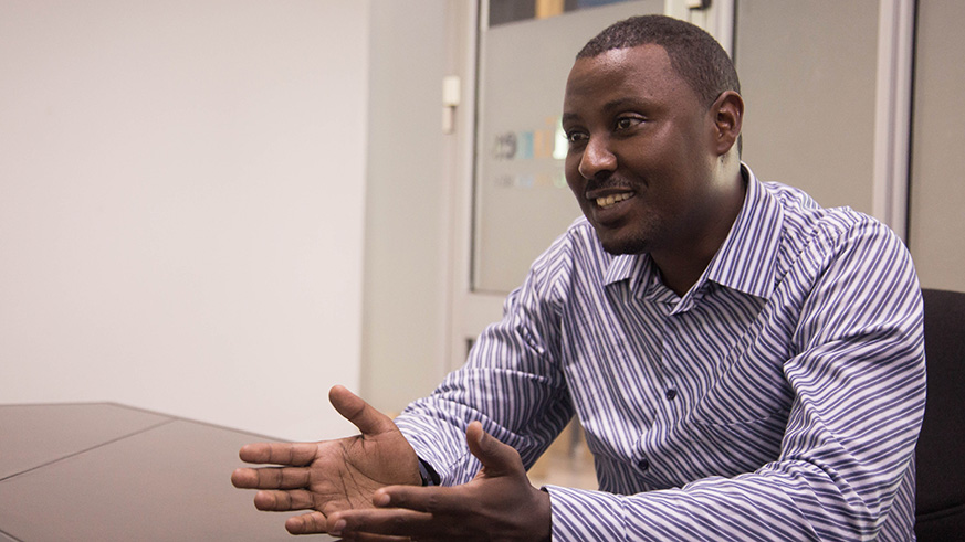 Davis Nteziryayo, Chief Executive Officer and Co-founder of PesaChoice. Nadu00e8ge Imbabazi.