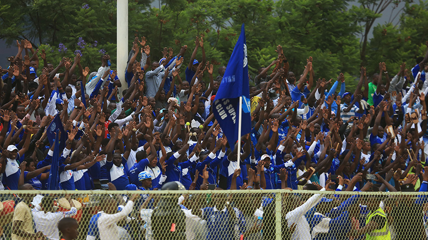 The Blues supportes cheer on their players after the draw