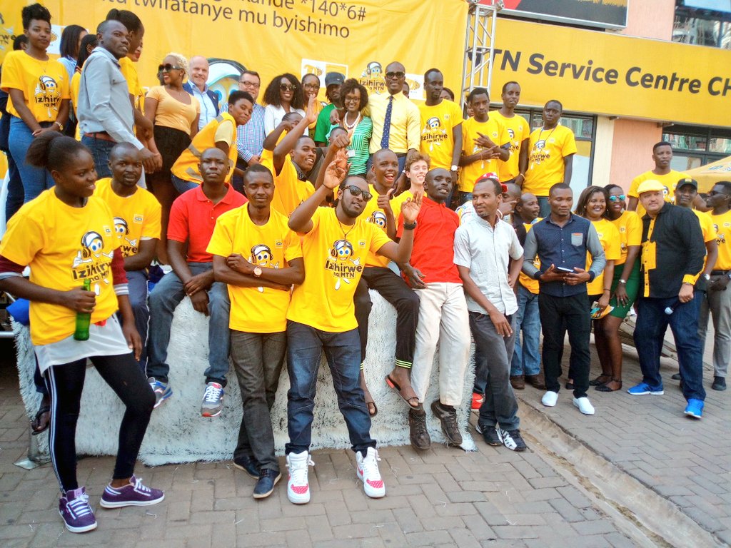The telecom firm plans to dish out over 600,000 prizes. MTN staff and customers at the launch of the promotion on Tuesday.  