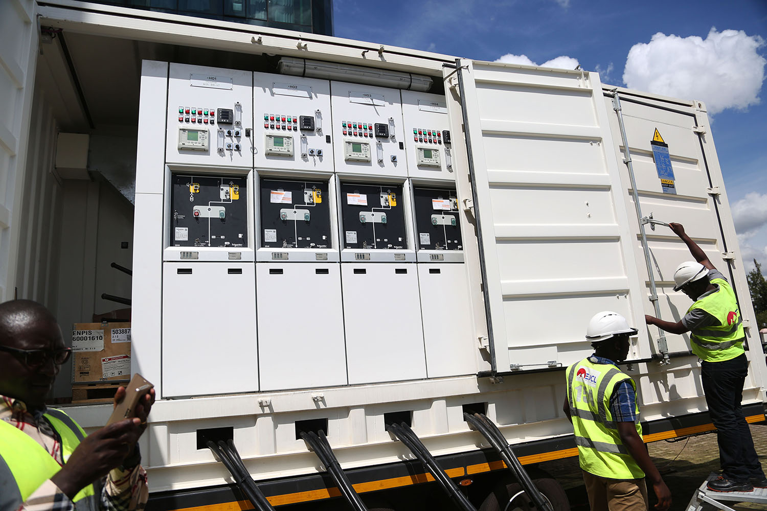 A new mobile substation. The grant from Japan will boost electricity supply and rollout. Sam Ngendahimana.