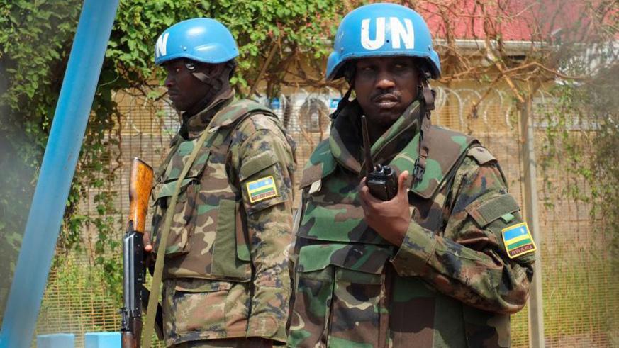 Rwandan peacekeepers on patrol in Central African Republic. Courtesy.