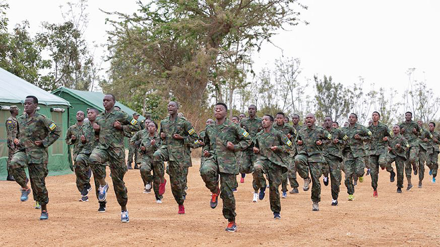 Students doing military drills during Itorero. File.