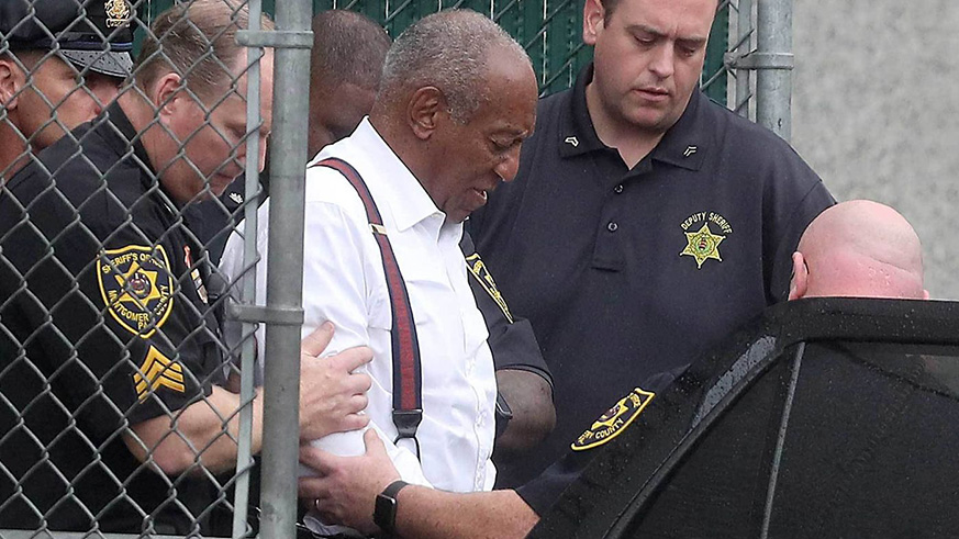 After the sentencing, Cosby (centre) was taken to Montgomery County Correctional Facility. Net.