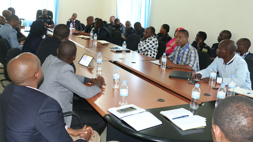 Representatives of private security firms during their meeting with RNP leadership yesterday. Courtesy 
