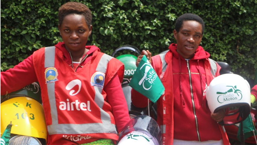 Women are encouraged to work together to promote woman to woman empowerment. Below: Female moto-drivers in Rwanda. Courtesy photos  