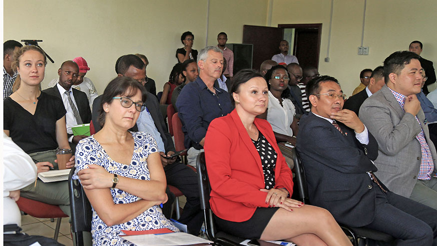 Delegates follow a presentation during the conference in Kigali yesterday. Sam Ngendahimana.