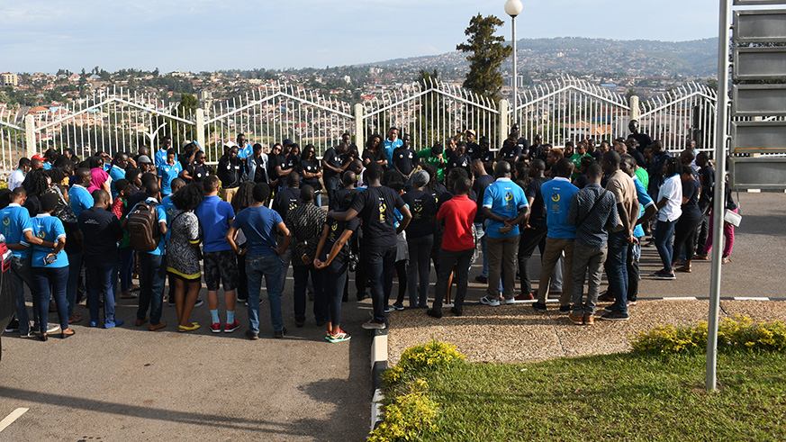 African Union Youth Volunteers learnt more about the 1994 Genocide against The Tutsi during a tour the Gisozi Genocide Memorial.Frederic Byumvuhore