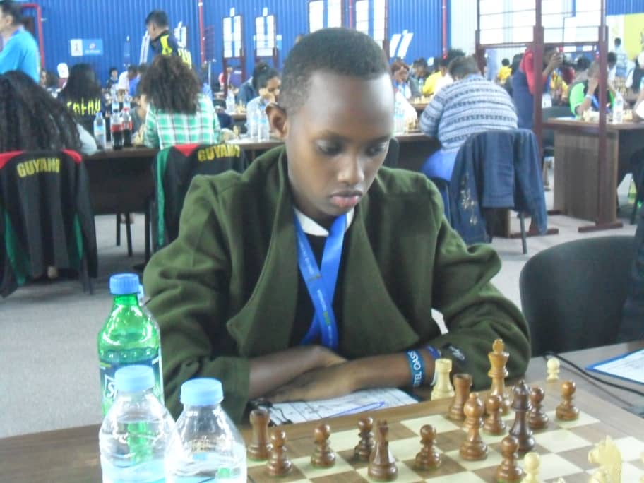 Christelle Uwahoro, 14, is on FIDE's list of players to be awarded the WCM title after her round 11 victory over Atemah Alzahraa Baqer of Kuwait on Friday. Courtesy