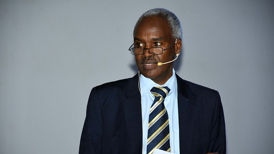 Prof. Charles Murigande, UR Deputy Vice-Chancellor in charge of Institutional Advancement, speaks during the event.