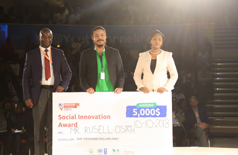 Social Innovation Award won by Mr Rusell Osah from Nigeria. / All photos by Nadege Imbabazi