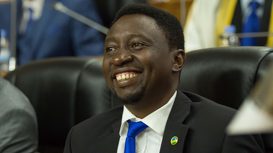 Frank Habineza during a past session at Parliamentary Building in Kigali. Sam Ngendahimana.