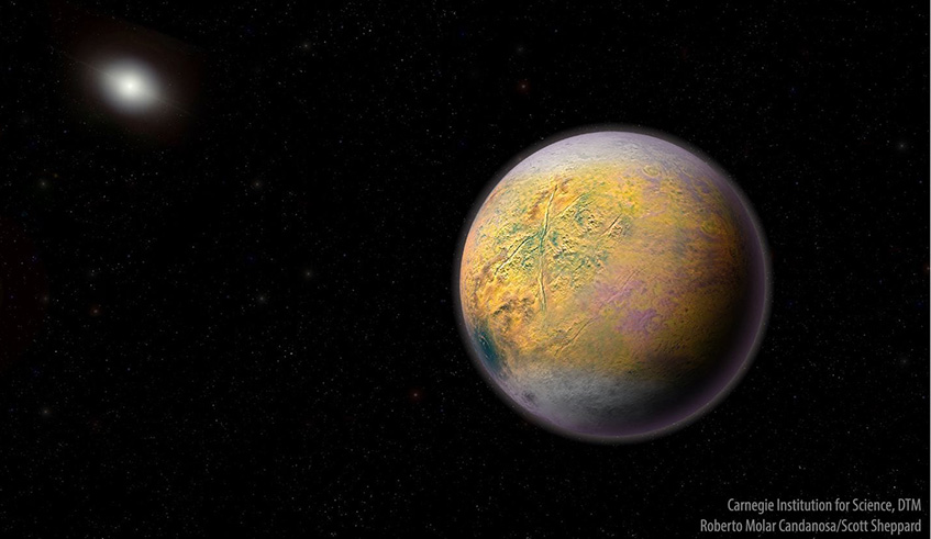 An illustration of the possible Planet Nine, which could be shaping the orbits of small and extremely distant solar system objects such as 2015 TG387. Net photo.