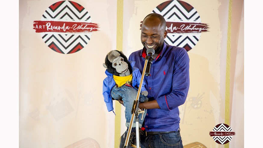 A contestant performs during the pre-selection of the Art Rwanda-Ubuhanzi competition.