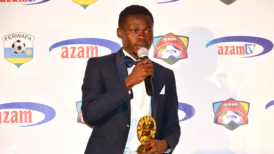 Former Rayon Sports midfielder Pierrot Kwizera, 27, was voted as the best player of the year for 2015-2016 and 2016-2017 seasons. File photo.