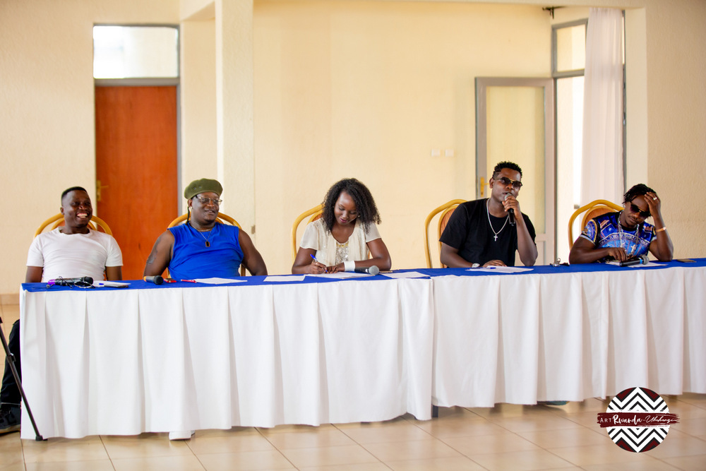 L-R: Kennedy Mazimpaka, Sandrine Isheja, and Danny Vumbi  were among the judges of the Art Rwanda-Ubuhanzi. 