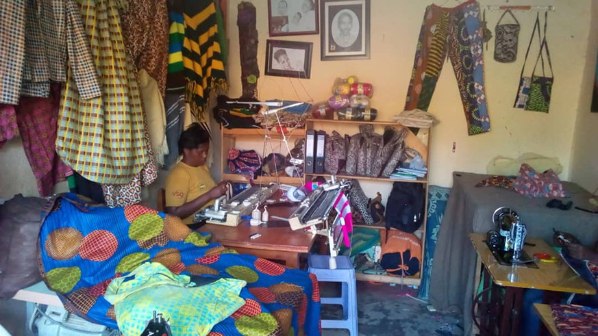 Inside the shop at united deaf women cooperative. Lydia Atieno