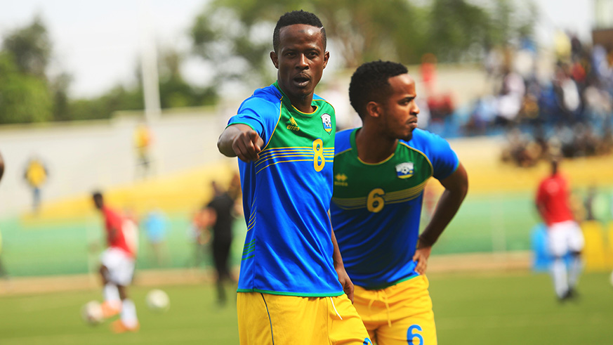 Haruna Niyonzima (#8) has rejected calls for his retirement from international football. Sam Ngendahimana.
