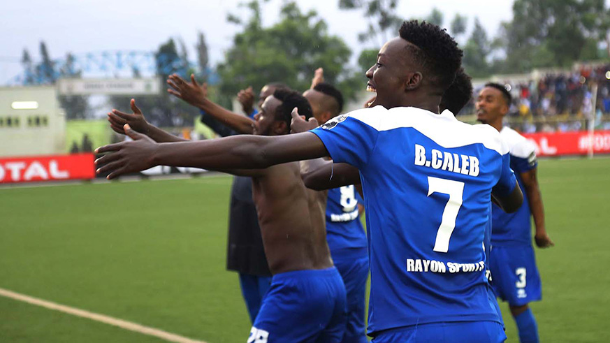 The lone goal from Bimenyimana (#7) was enough to hand Rayon Sports a winning start, at the expense of Etincelles FC, at Umuganda Stadium on Saturday. File photo.