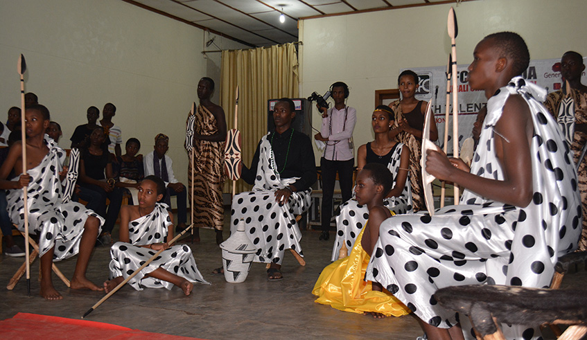 Students exhibit Rwandan culture. Frederic Byumvuhore.