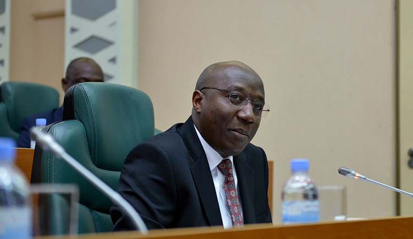 Prime Minister, Edouard Ngirente, appearing before Senate to answer questions on the prevailing challenge of limited access to clean water. Nadege Imbabazi.