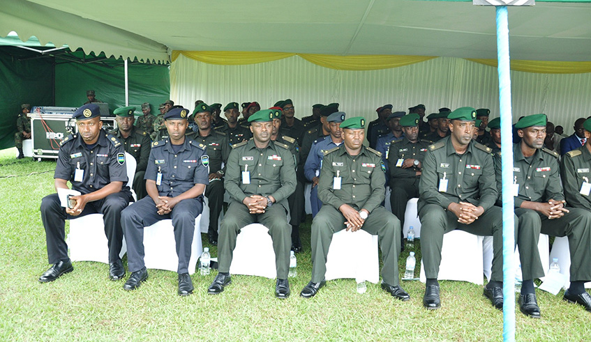 A cross section of officers during  the graduation ceremony at RDF Command and Staff College in Musanze. Regis Umurengezi.
