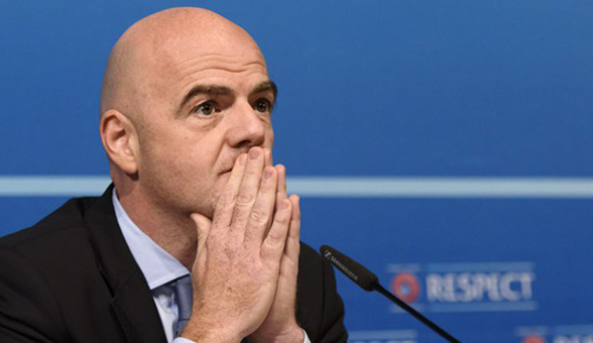 FIFA president, Gianni Infantino, launched the new initiative for football development in schools at Kigali Convention Centre on Friday Net photo.