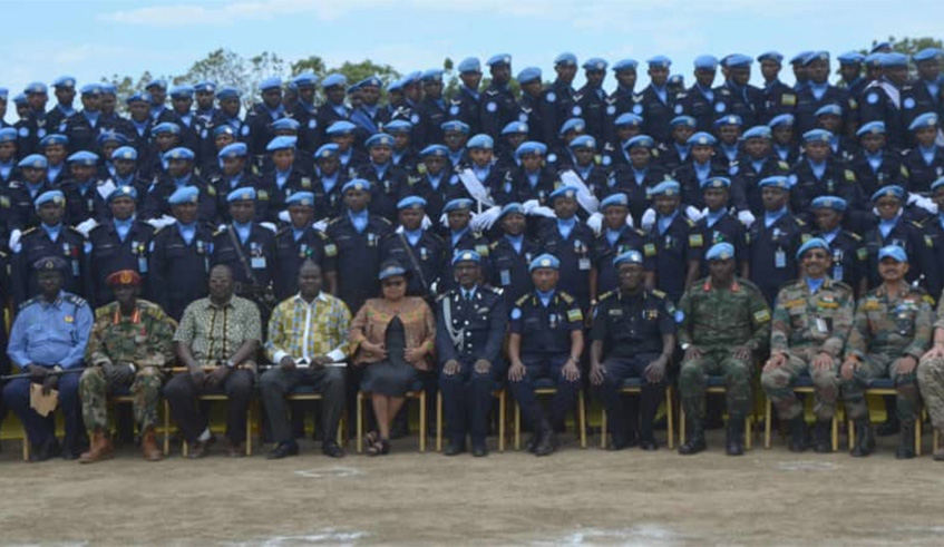 A group photo of the decorated officers with the UNMISS leadership and heads and local leaders of Upper Nile. Courtesy
