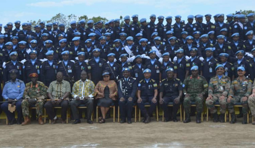 A group photo of the decorated officers with the UNMISS leadership and heads and local leaders of Upper Nile. Courtesy