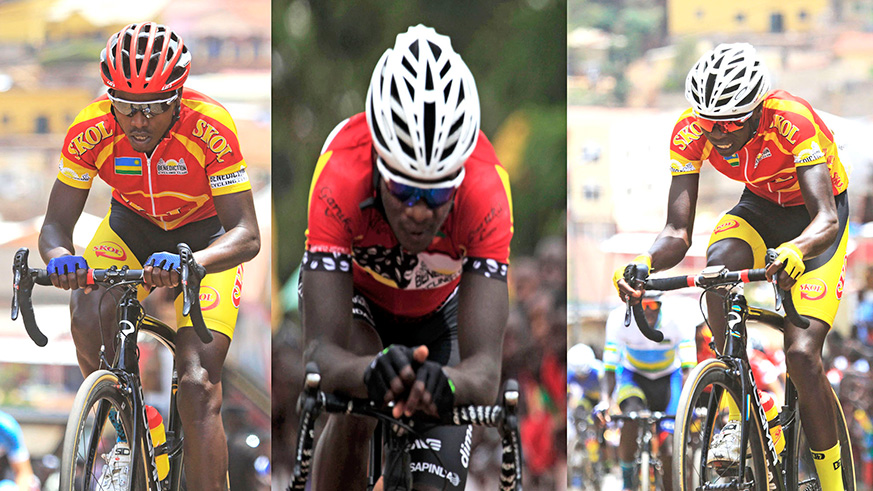 Benediction Clubu2019s trio of star riders Janvier Hadi (L), Bonaventure Uwizeyimana (C) and Jean Bosco Nsengimana (R) have confirmed they will not be racing this yearu2019s Karongi Challenge. Sam Ngendahimana.