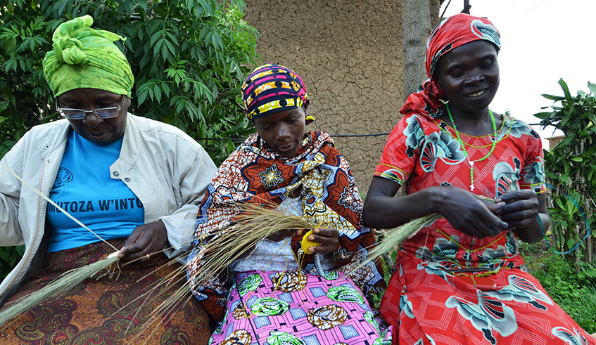 Musanze women weave peace baskets. Rural women are the main victims of property related wrangles. Sam Ngendahimana.