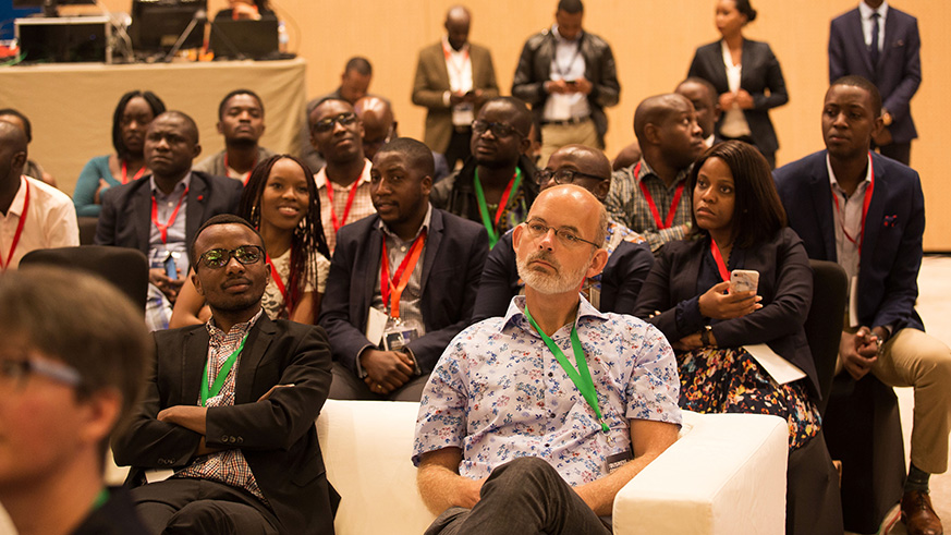 Delegates follow discussions at the Business of Conservation Conference at Kigali Convention Centre yesterday. Nadege Imbabazi.