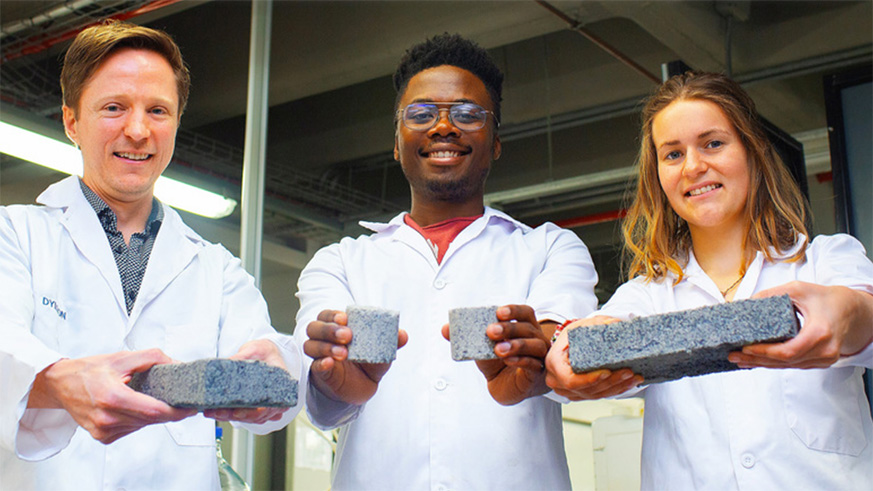 South African researchers say they have made bricks using human urine in a natural process involving colonies of bacteria, which could one day help reduce global warming emissions by finding a productive use for the ultimate waste product. Net photo.