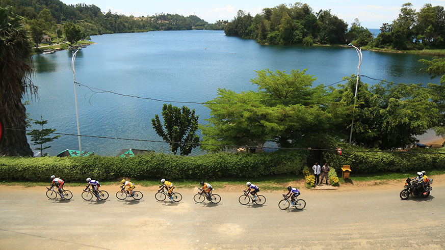 An aerial shot of the magnificent Kivu Lake taken during the Rwanda Cycling Cup race last week in Karongi district. Sam Ngendahimana.
