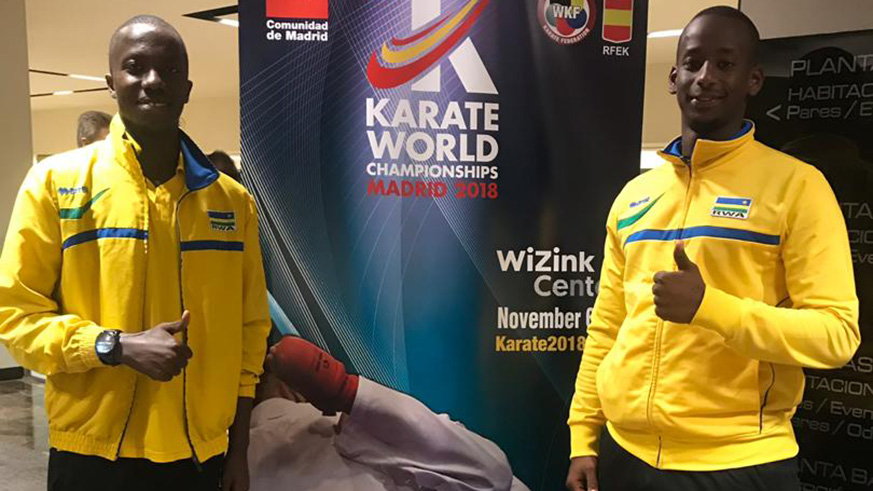 Battle hardened fighters Vanily Ngarambe and Emery Espoir Ntungane, both 25, are in Madrid, Spain to compete in the 24th World Senior Championships that begin Tuesday and end Sunday. Courtesy 