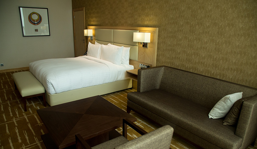 The inside of a Kigali hotel room. Due to major events and tourism in town, high-end hotels in Kigali are fully booked, and now Rwanda Convention Bureau plans to support smaller establishments to help meet the growing demand. File.