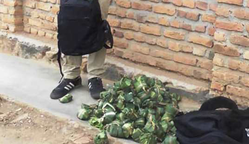 Two suspected drug traffickers arrested with Kart in Gatsibo district yesterday. Courtesy. 