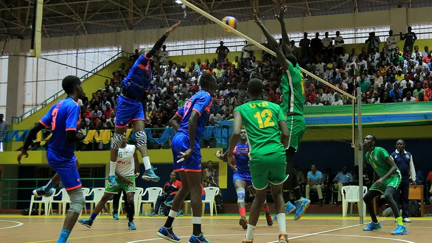 REG  and UTB volleyball players during a past match. Courtesy.