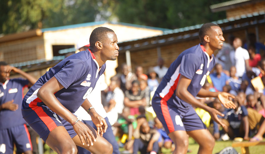 REG skipper Flavien Ndamukunda (right) and Olivier Ntagengwa will lead teammates in the hunt for a first win over Gisagara since January this year. File photo.
