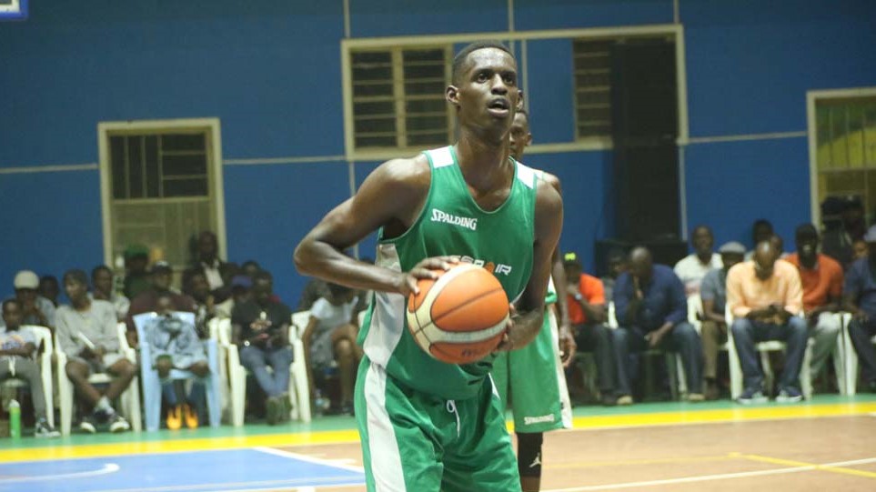 Emile Galois Kazeneza starred with a game high 22 points. He is seen here taking a free throw in the third quarter during the tightly fought 82-81 victory at Amahoro Stadium on Friday night. Courtesy