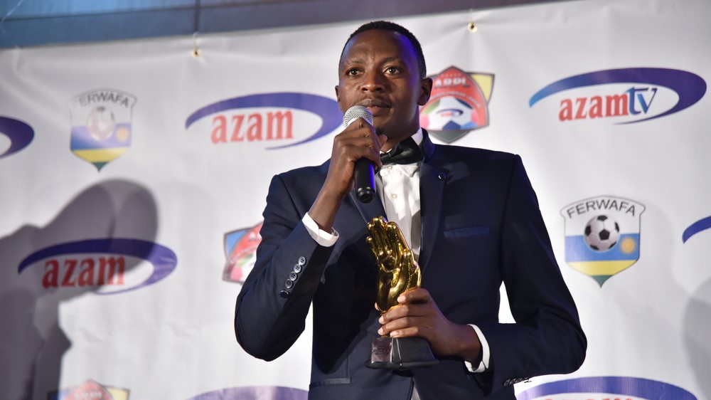 Eric Bakame Ndayishimiye, 30, was voted as the best goalkeeper of the 2016-17 Azam Rwanda Premier League. File photo